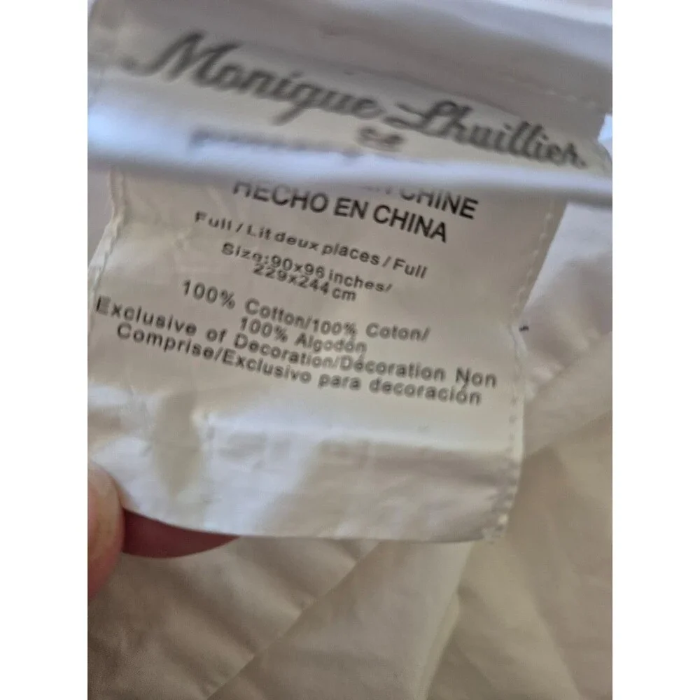 Pottery Barn Monique Lhuillier Embroidered Cotton Percale Sheets Sz Queen